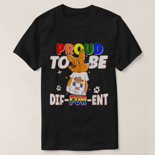 Camiseta Furias gay orgullosas de ser diferentes fou feliz (Diseño del anverso)