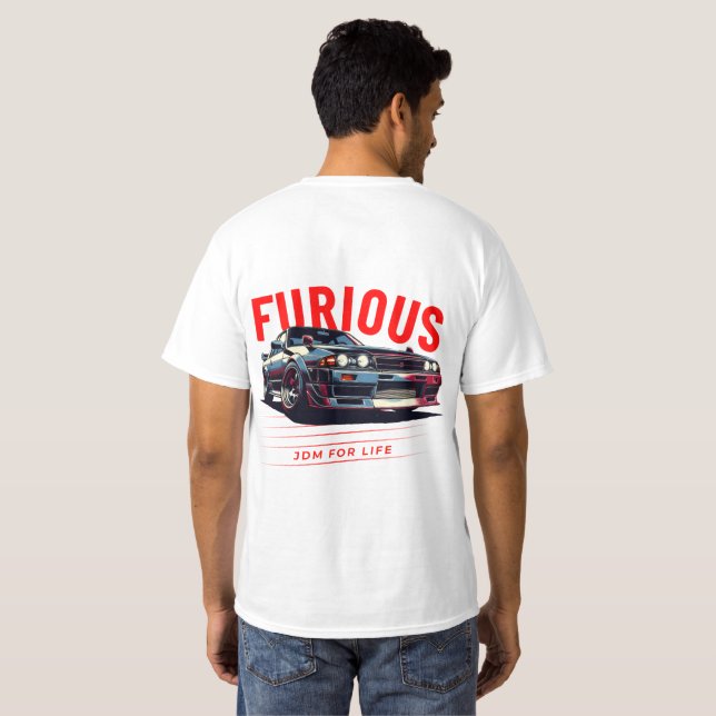 camiseta furiosa, de alta calidad. (Reverso completo)