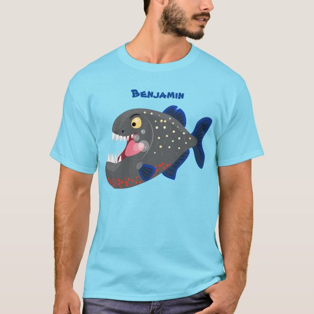 Camiseta Furioso ilustracion personalizado de piranha (Anverso)