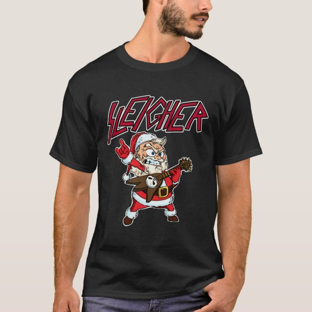 Camiseta Furioso Navidades Metalizado de Santa Claus Funny  (Anverso)