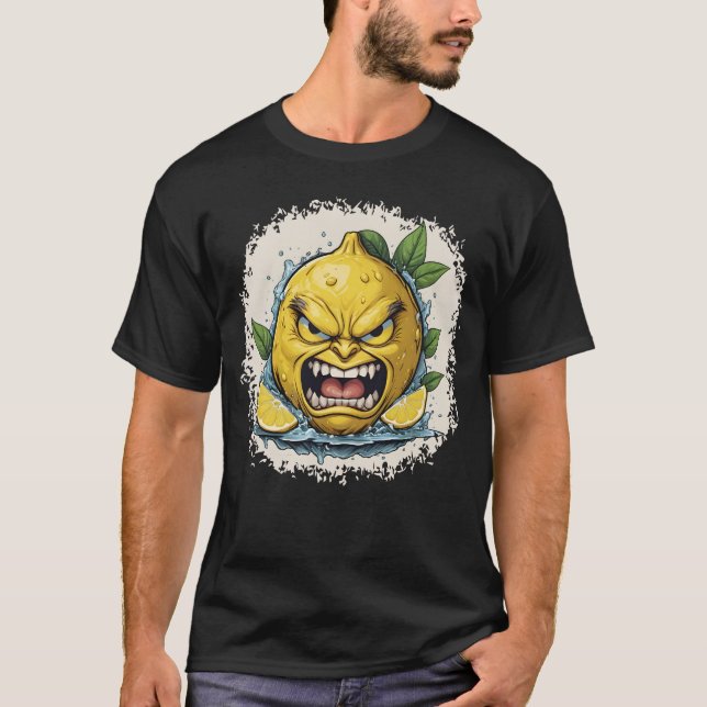 Camiseta Furious Lemon Face with Splash Effect   (Anverso)