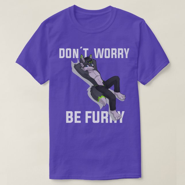 Camiseta Furry No Se Preocupe Be Furry Wolf Fo (Diseño del anverso)