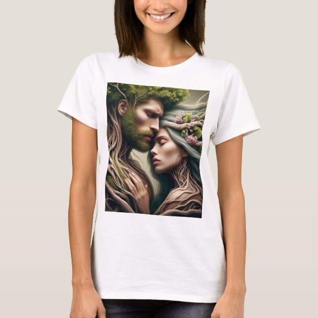 Camiseta fusão homem e natureza (Anverso)