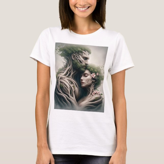Camiseta fusão homem e natureza (Anverso)