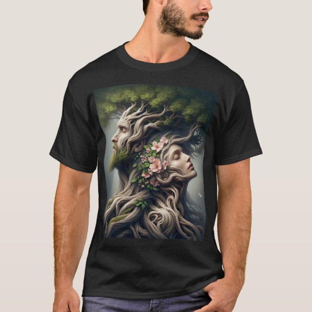 Camiseta fusão homem e natureza (Anverso)