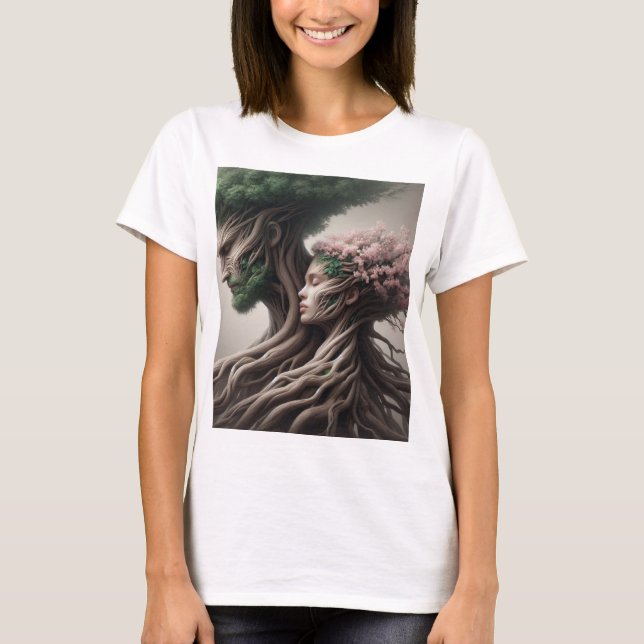 Camiseta fusão homem e natureza (Anverso)