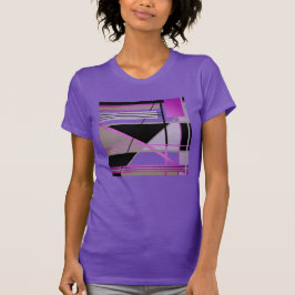 Camiseta Fuschia Olive Lilac Black Geometric Resumen Art