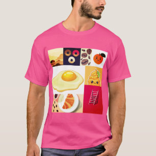 Camiseta Fusión abstracta: huevo, hielo, escalera y café