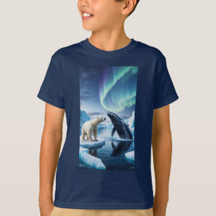 Camiseta Fusión ártica: Oso Polar y Crepúsculo de ballena a