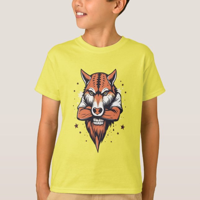 Camiseta Fusión de Cráneo de Zorro Feroz (Anverso)