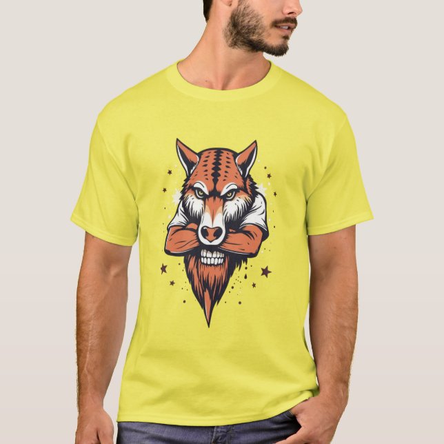Camiseta Fusión de Cráneo de Zorro Feroz (Anverso)