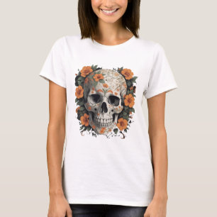 Camiseta Fusión de cráneo floral - Diseño de vectores ergon