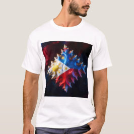 Camiseta Fusión De La Bandera Filipina Y Mandelbrot Fractal