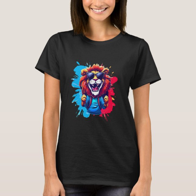 Camiseta Fusión del color del hilo del león (Anverso)