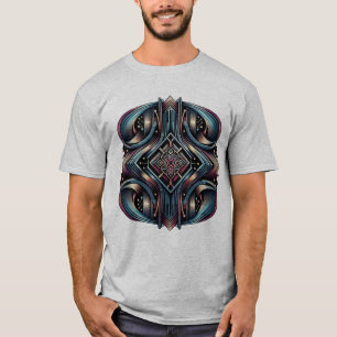 Camiseta Fusión geométrica Neon Pinstripe