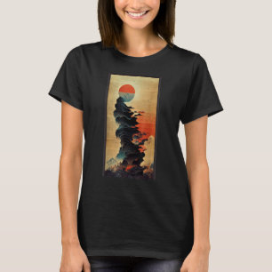 Camiseta Fusión japonesa geométrica de sol brillante
