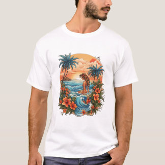 Camiseta Fusión tropical de tinta: Arte de marinero Jerry T
