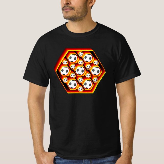 Camiseta Fussbälle im glühenden Hexagon Eyecatcher (Anverso)