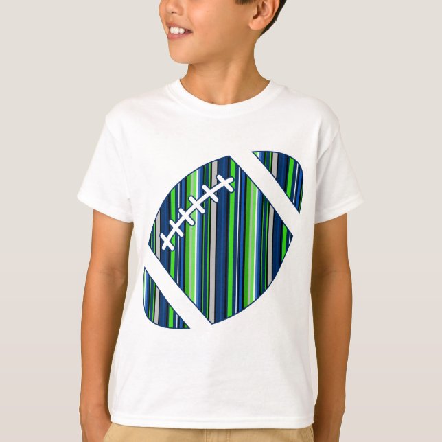 Camiseta Fútbol a rayas de superequipo en azul y verde (Anverso)