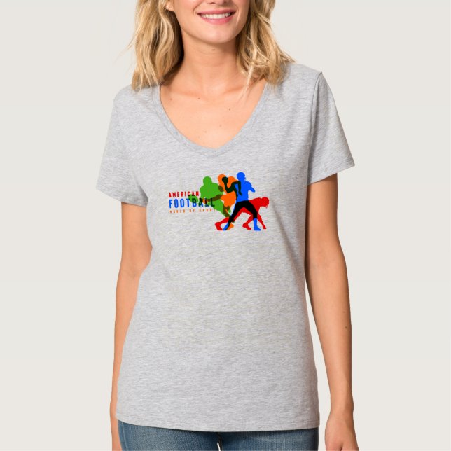 Camiseta Fútbol americano | Cuello-V femenino (Anverso)