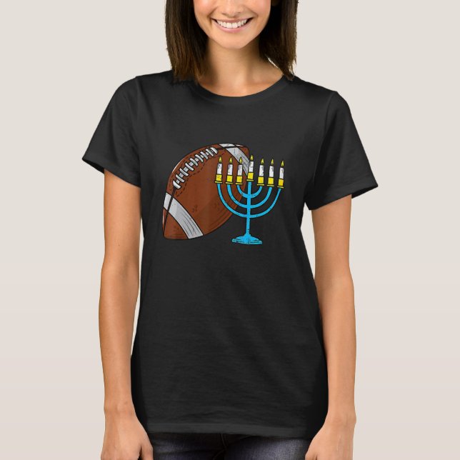 Camiseta Fútbol americano Menorah Hanukkah Chanukah Deporte (Anverso)