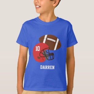 Camiseta Fútbol Americano para Niños y Casco Rojo
