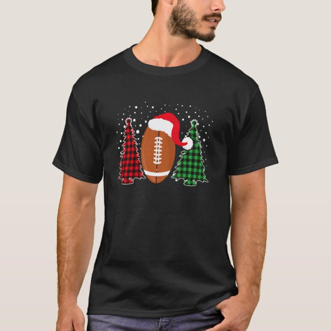 Camiseta Fútbol americano Santa Hat Buffalo Plaid Christma (Anverso)