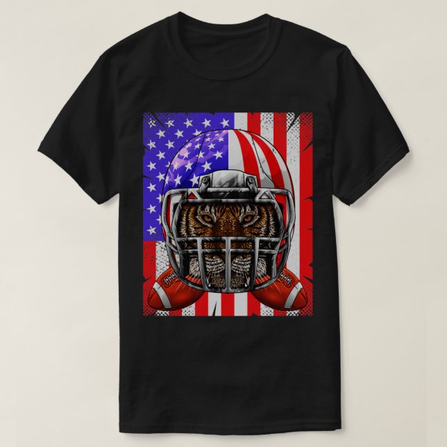 Camiseta Fútbol americano tigre Bandera de Estados Unidos M (Diseño del anverso)