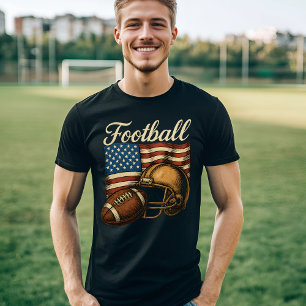Camiseta Fútbol americano vintage con bandera