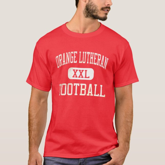 Camiseta Fútbol anaranjado de los lanceros del Lutheran (Anverso)