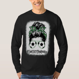 Camiseta Fútbol blanqueado Mamaw Life Messy Hair Bun