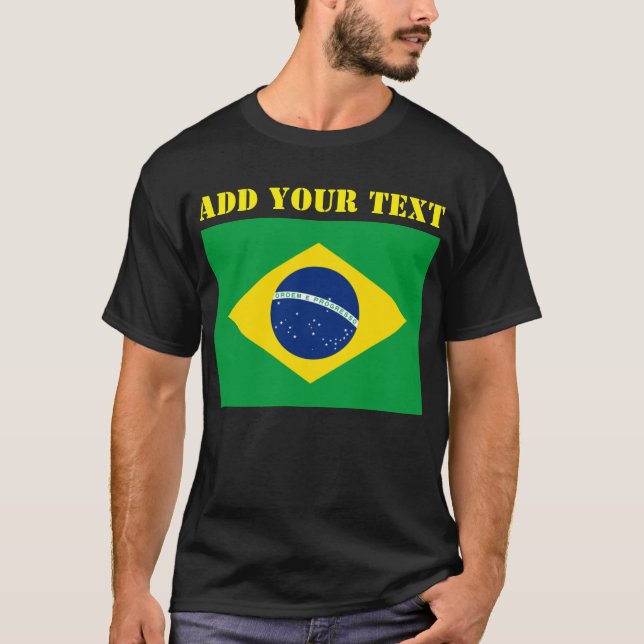 Camiseta Fútbol Brasil 2022 con bandera (Anverso)