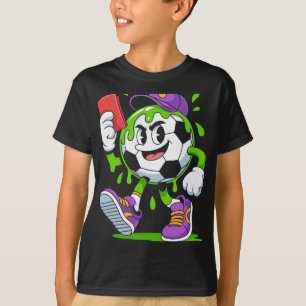 Camiseta Fútbol Byll Cartoon Goteo Tarjeta Roja Diversión 