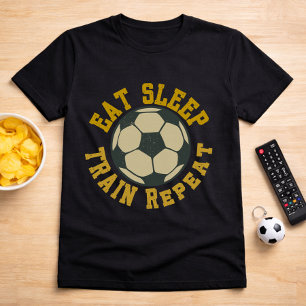 Camiseta Fútbol Comer Dormir Entrenar Repetir Cita