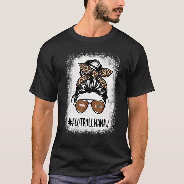Camiseta Fútbol con vida de mamaw con Leopard Messy Bu (Anverso)