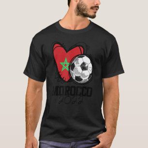 Camiseta Fútbol Corazón Bandera de Marruecos Fútbol Marroqu