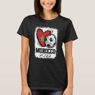 Camiseta Fútbol Corazón Bandera de Marruecos Fútbol Marroqu