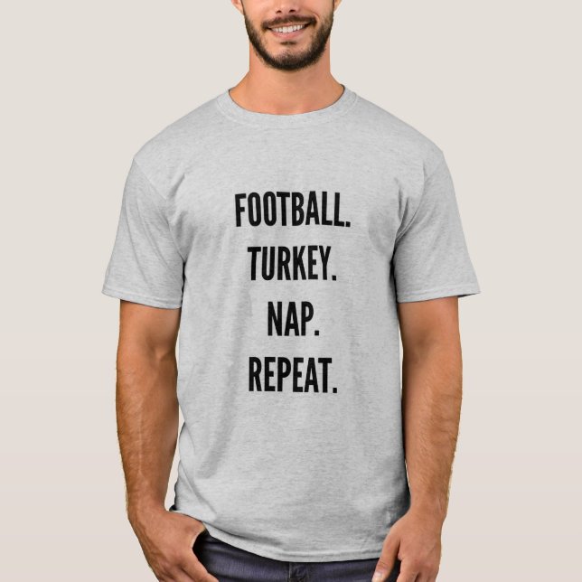 Camiseta Fútbol de Acción de Gracias, llave en mano, repeti (Anverso)