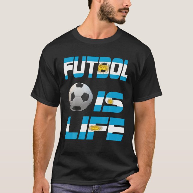 Camiseta Futbol de Bandera Argentina es amor a la vida (Anverso)