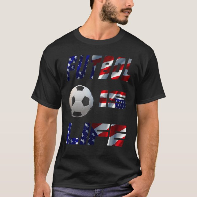 Camiseta Futbol De Bandera Estadounidense De Fútbol Es Niño (Anverso)