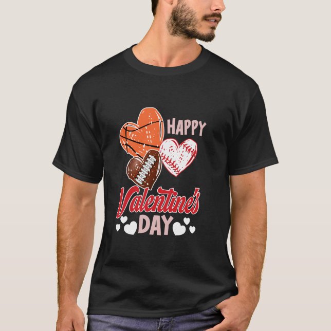 Camiseta Fútbol de Béisbol Feliz Día de San Valentín (Anverso)