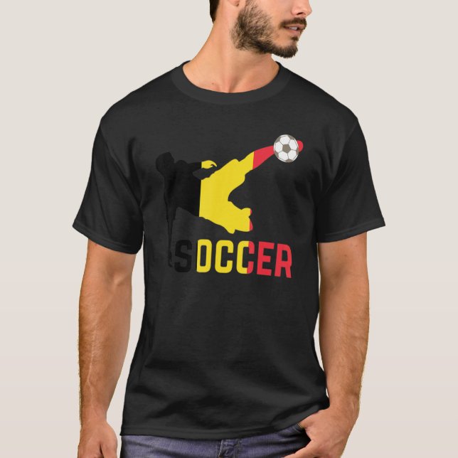 Camiseta Fútbol de Bélgica con bandera belga (Anverso)