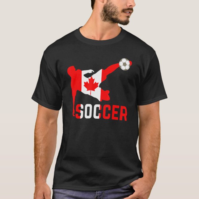 Camiseta Fútbol de Canadá con bandera de Canadá (Anverso)