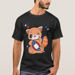 Camiseta Fútbol De Ee.Uu. 4 De Julio Red Panda Anime