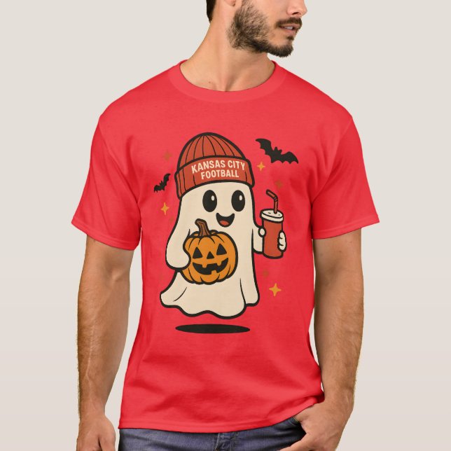 Camiseta FÚTBOL de Halloween Fantasma KANSAS con Pum (Anverso)