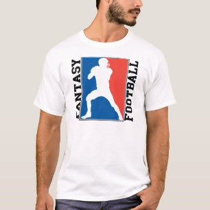 Camiseta Fútbol de la fantasía, logotipo blanco y azul ro