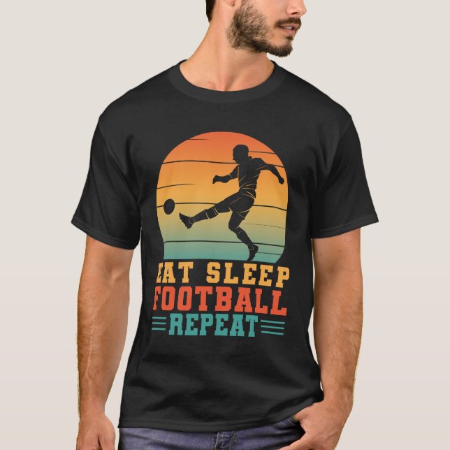 Camiseta Futbol de repetición de Futbol de Sleep Eat (Anverso)