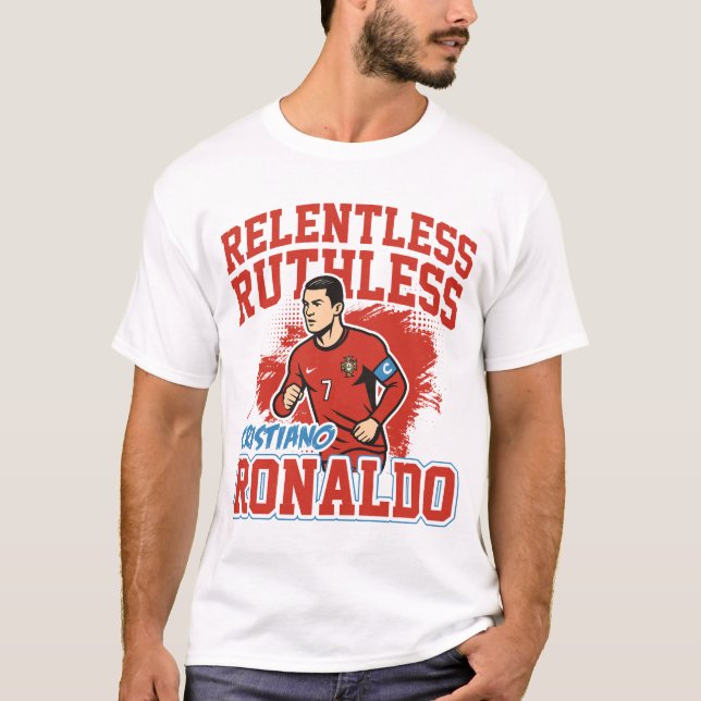 Camiseta Fútbol de Ronaldo implacable y despiadado (Anverso)