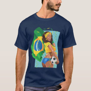 Camiseta Fútbol del balón de fútbol del Brasil