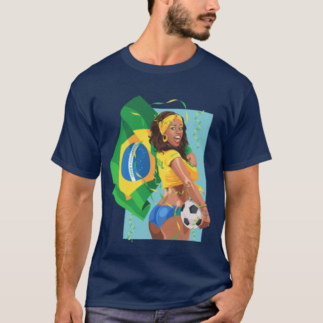 Camiseta Fútbol del balón de fútbol del Brasil (Anverso)